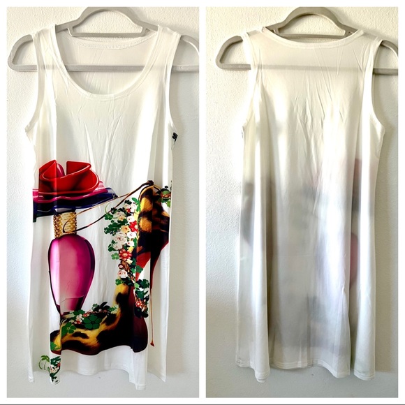 NWT SLEEVELESS CASUAL T-SHIRT A-LINE MINI DRESSES PRINT CREWNECK BEACH TANK - Picture 11 of 11